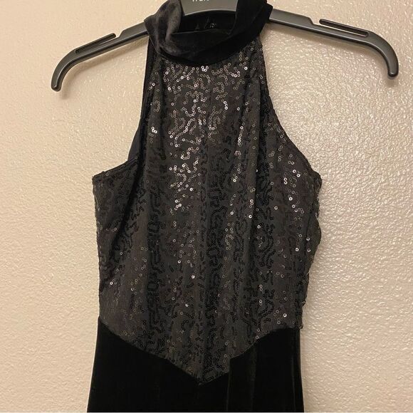 Revolution Dance Costume Black sequin velvet unitard Bad Blood RC17011 Child LC - Picture 3 of 12